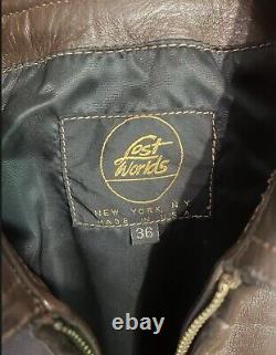 Lost Worlds jacket Size 36 XS Horsehide Belt Vintage Leather 1930s 1940s Style