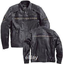 Ltd Edition Harley-Davidson Men's Spencer Blk Leather Motorcycle Jacket XL
