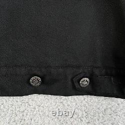 Lucky 13 Jacket Mens L Black Full Zip Garage Shop Biker Embroidered Skull Patch