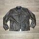 Lucky Brand Black Label Mens Large Leather Bonneville Motorcycle Jacket