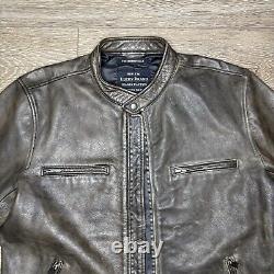 Lucky Brand Black Label Mens Large Leather Bonneville Motorcycle Jacket