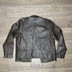 Lucky Brand Black Label Mens Large Leather Bonneville Motorcycle Jacket