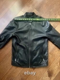 Lucky Brand Bonneville 100% Lamb Leather Cafe Racer Jacket Black Mens S Lucky Brand Bonneville 100% Lamb Leather Cafe Racer Jacket Black Mens S