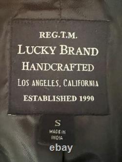 Lucky Brand Bonneville 100% Lamb Leather Cafe Racer Jacket Black Mens S Lucky Brand Bonneville 100% Lamb Leather Cafe Racer Jacket Black Mens S