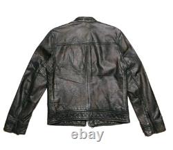 Lucky Brand Bonneville Men's Brown Distressed Leather Jacket Size S