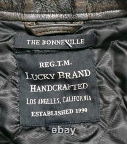 Lucky Brand Bonneville Men's Brown Distressed Leather Jacket Size S