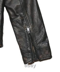 Lucky Brand Bonneville Men's Brown Distressed Leather Jacket Size S