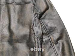 Lucky Brand Bonneville Men's Brown Distressed Leather Jacket Size S