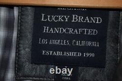 Lucky Brand Handcrafted Cow Leather Jacket Coat Motorcycle Large