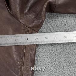 Lucky Brand Jacket Mens XL Brown Leather Black Label Moto Zip Pockets 7M30429