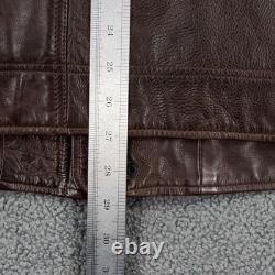 Lucky Brand Jacket Mens XL Brown Leather Black Label Moto Zip Pockets 7M30429