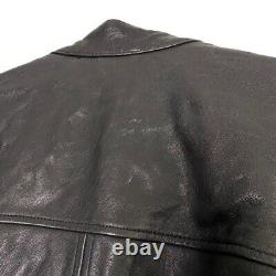 Lucky Brand Men's Genuine Leather Zip Up Biker Moto Jacket Size XXL