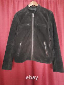 Lucky Brand Mens Suede Biker Jacket Black