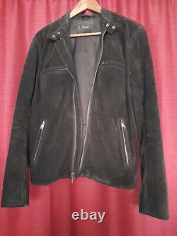 Lucky Brand Mens Suede Biker Jacket Black