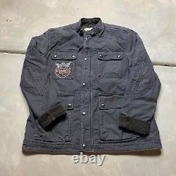 Lucky Brand Triumph Motorcycle Jacket Men's XL Moto Biker Canvas