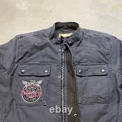 Lucky Brand Triumph Motorcycle Jacket Men's XL Moto Biker Canvas
