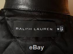 Luxury RALPH LAUREN BLACK LABEL Lambskin ZEPTO Cafe Racer Jacket M Rare