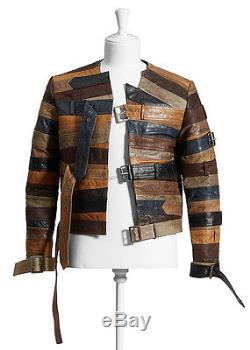 MAISON MARTIN MARGIELA For H&M RARE Brown Leather Belt Biker Jacket MEDIUM artis