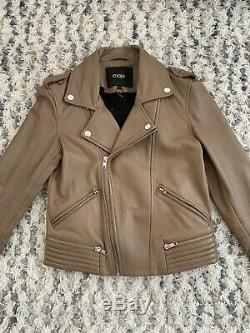 MAJE Leather Jacket. Light Tan Size 36 / S