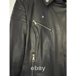 MARC NEW YORK Black Motorcycle Bomber Heavy Soft Leather Jacket Lined Zip Mens M