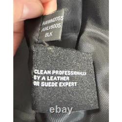 MARC NEW YORK Black Motorcycle Bomber Heavy Soft Leather Jacket Lined Zip Mens M