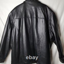 MAX USA Men 3X Removable Fleece Lining Black Zip Bike Leather Jacket 90's