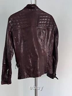 MENS ALL SAINTS CALLERTON OXBLOOD LEATHER BIKER JACKET EUC Size Small