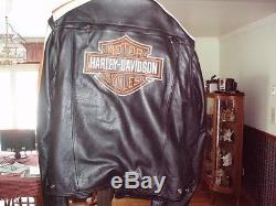 Mens Harley Davidson Leather Jacket Coat 2xl Plus A Leather Vest