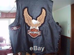 Mens Harley Davidson Leather Jacket Coat 2xl Plus A Leather Vest