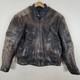 MENS VINTAGE Grunge BLACK LEATHER MOTORCYCLE/RACING JACKET Size 42