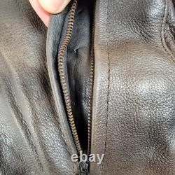 MENS VINTAGE Grunge BLACK LEATHER MOTORCYCLE/RACING JACKET Size 42