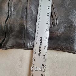 MENS VINTAGE Grunge BLACK LEATHER MOTORCYCLE/RACING JACKET Size 42