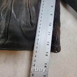 MENS VINTAGE Grunge BLACK LEATHER MOTORCYCLE/RACING JACKET Size 42