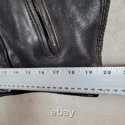 MENS VINTAGE Grunge BLACK LEATHER MOTORCYCLE/RACING JACKET Size 42