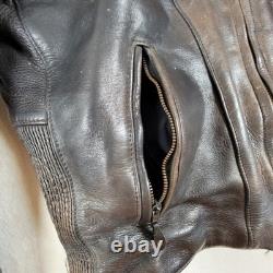MENS VINTAGE Grunge BLACK LEATHER MOTORCYCLE/RACING JACKET Size 42