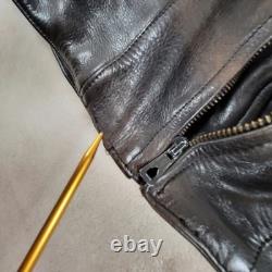 MENS VINTAGE Grunge BLACK LEATHER MOTORCYCLE/RACING JACKET Size 42 MENS VINTAGE Grunge BLACK LEATHER MOTORCYCLE/RACING JACKET Size 42