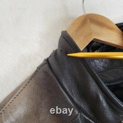 MENS VINTAGE Grunge BLACK LEATHER MOTORCYCLE/RACING JACKET Size 42