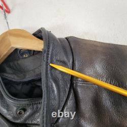 MENS VINTAGE Grunge BLACK LEATHER MOTORCYCLE/RACING JACKET Size 42