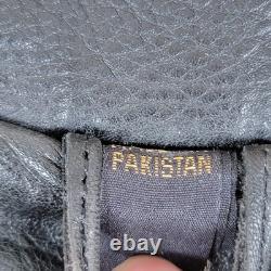 MENS VINTAGE Grunge BLACK LEATHER MOTORCYCLE/RACING JACKET Size 42