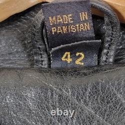 MENS VINTAGE Grunge BLACK LEATHER MOTORCYCLE/RACING JACKET Size 42