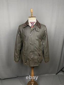 MINT! Barbour Classic Bedale Men's Green Waxed Motorcycle Jacket Size 44