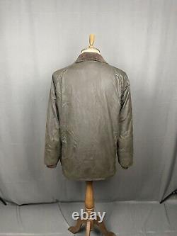 MINT! Barbour Classic Bedale Men's Green Waxed Motorcycle Jacket Size 44