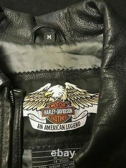 MINT Womens Black Leather Harley Davidson BLING Riding Jacket Medium