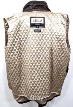 M. JULIAN Wilsons Men's S Brown Leather Jacket Removable THINSULATE Liner VEUC