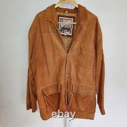 M Julian Wilson's Men's Suede Chore Coat Jacket Antique Brown Size Large