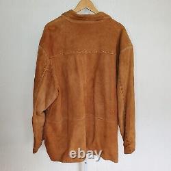 M Julian Wilson's Men's Suede Chore Coat Jacket Antique Brown Size Large