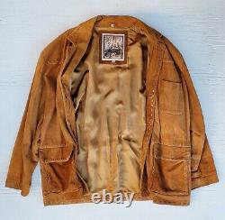 M Julian Wilson's Men's Suede Chore Coat Jacket Antique Brown Size Large