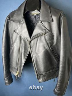 M & M Johnson Leathers CHP M-500 Black Leather Jacket Size 44 US