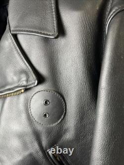 M & M Johnson Leathers CHP M-500 Black Leather Jacket Size 44 US