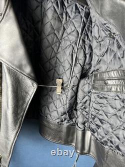 M & M Johnson Leathers CHP M-500 Black Leather Jacket Size 44 US